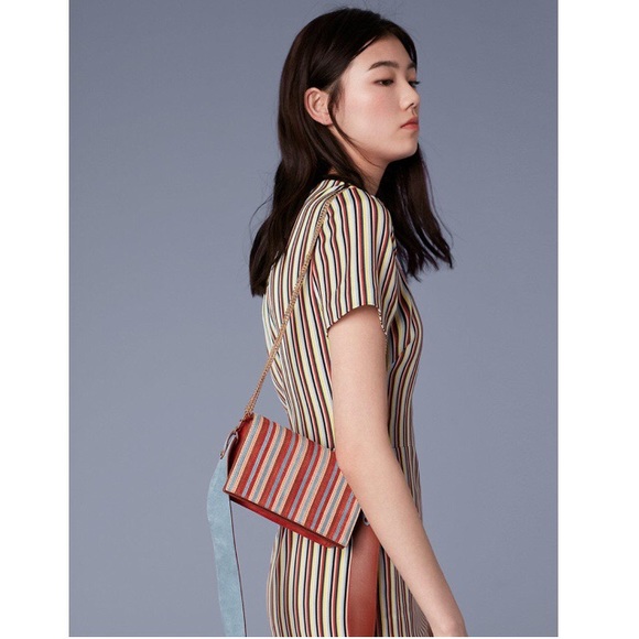 DVF Striped Suede Crossbody Bag - Picture 1 of 8